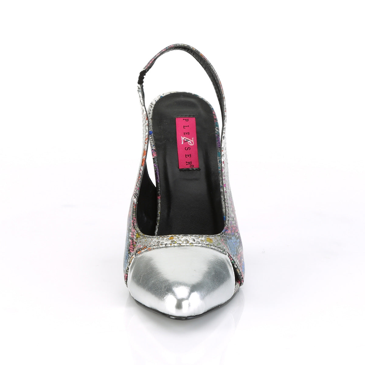Pleaser Pink Label Frauenpumpen DREAM-405 Multi-Color Snake Print-SLV Metallic PU