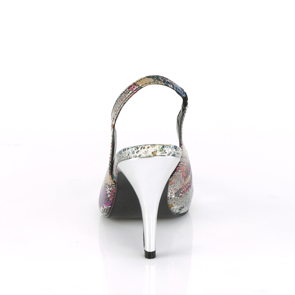 Pleaser Pink Label Frauenpumpen DREAM-405 Multi-Color Snake Print-SLV Metallic PU