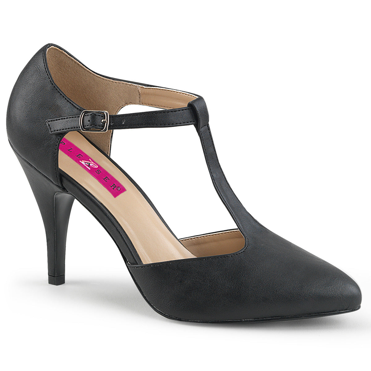 Pleaser Pink Label Womens Pumps DREAM-425 Blk Faux Leather