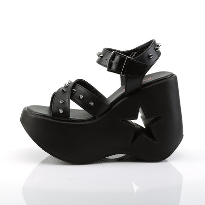 DemoniaCult Womens Sandals DYNAMITE-02 Blk Vegan Leather