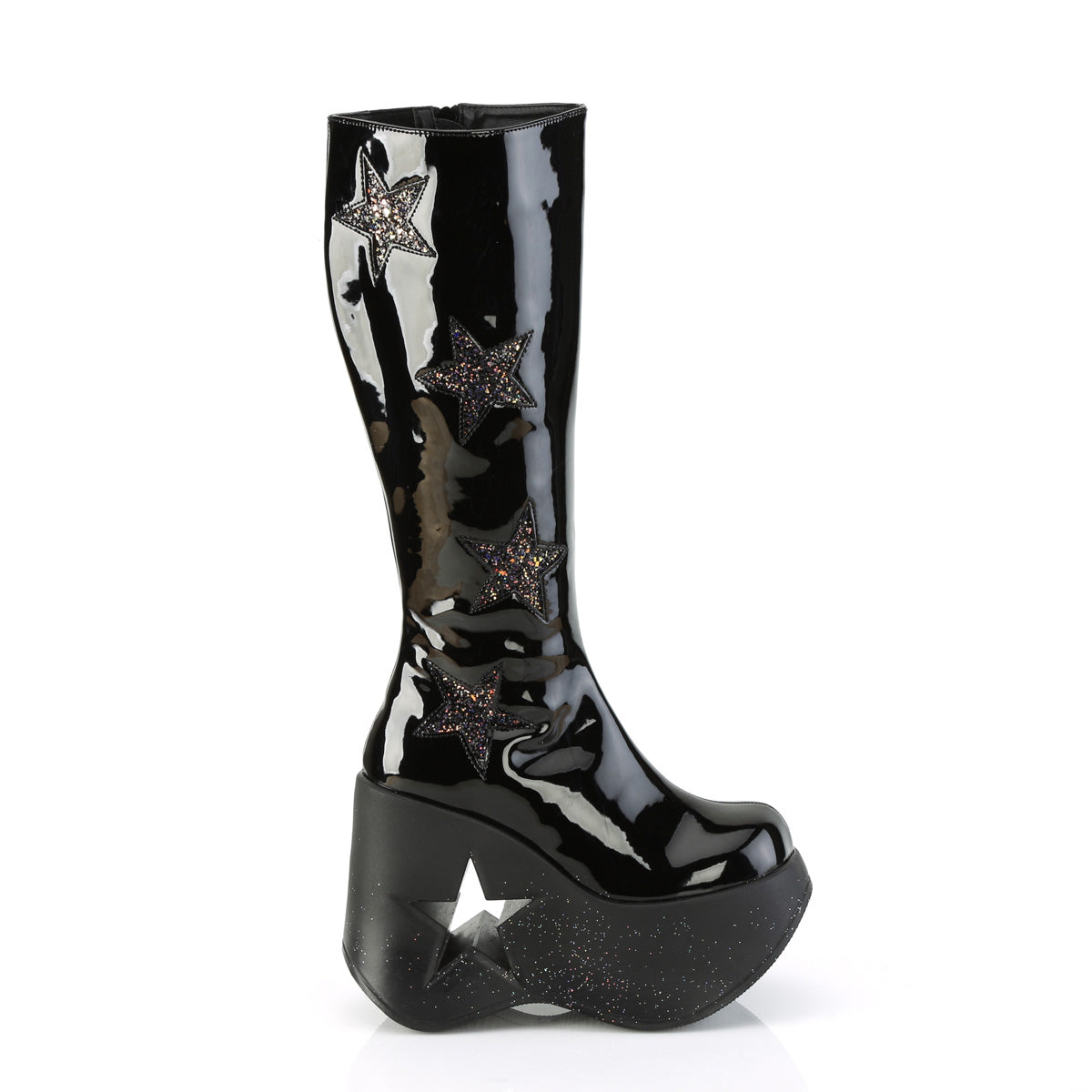 DemoniaCult  Stiefel DYNAMITE-218 BLK PAT-BLK Multi Glitter