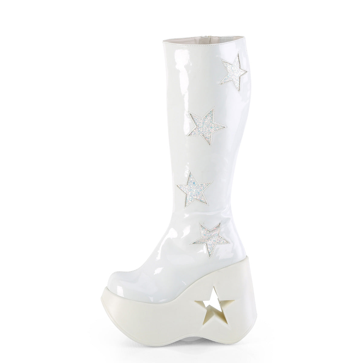 DemoniaCult  Stiefel DYNAMITE-218 WHT PAT-WHT Multi Glitter