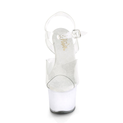 Pleaser Womens Sandals ECHOLITE-708 Clr/White Glow