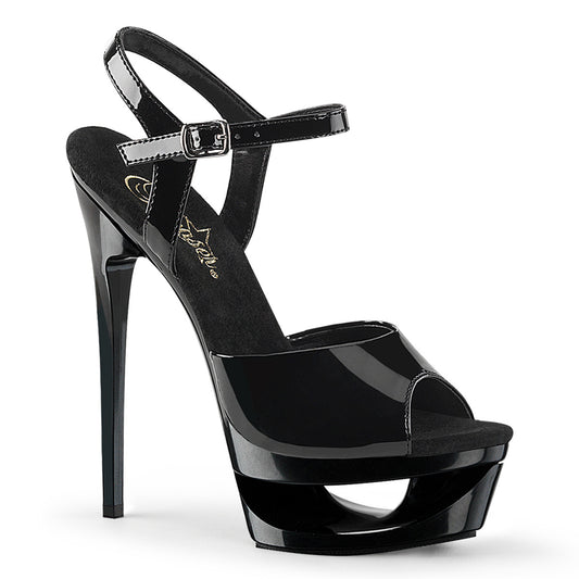 Pleaser Womens Sandals ECLIPSE-609 Blk Pat/Blk