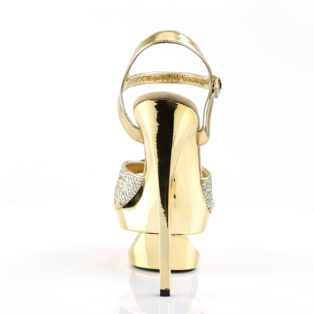 Pleaser Damen Sandalen ECLIPSE-619g Gold Multi Gltr / Gold Chrome