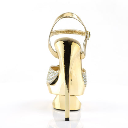 Pleaser Damen Sandalen ECLIPSE-619g Gold Multi Gltr / Gold Chrome