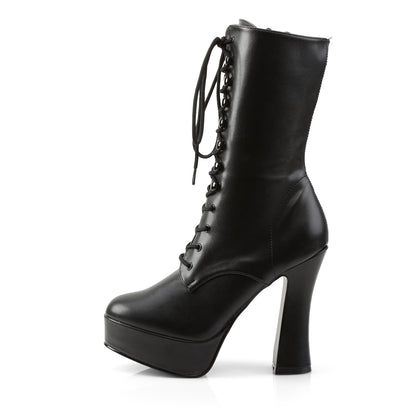 Pleaser Womens Ankle Boots ELECTRA-1020 Blk Faux Leather/Blk Matte
