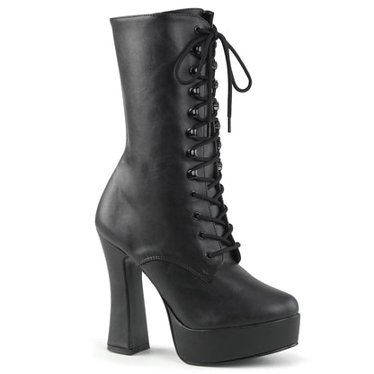 Pleaser Womens Ankle Boots ELECTRA-1020 Blk Faux Leather/Blk Matte