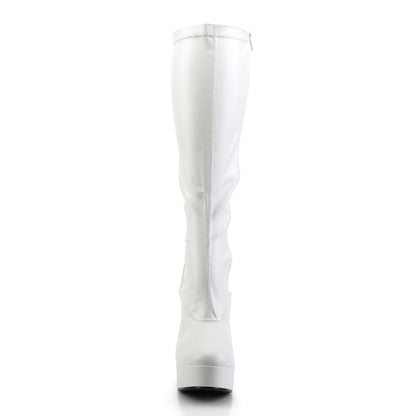 Pleaser Womens Boots. ELECTRA-2000Z WHT Str Faux Leder