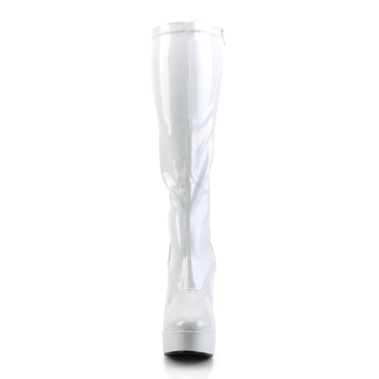 Pleaser Womens Boots. ELECTRA-2000Z WHT STR Pat