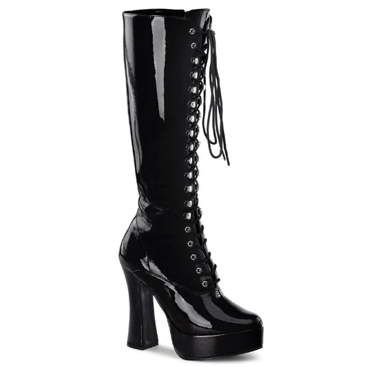 Pleaser Womens Boots. ELECTRA-2020 BLK Pat.
