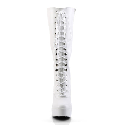 Pleaser Womens Boots ELECTRA-2020 Wht Faux Leather