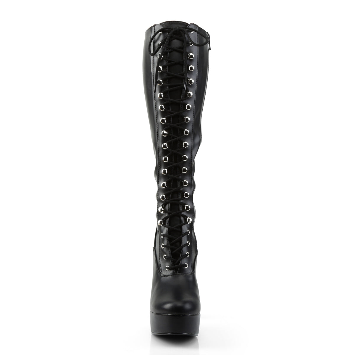 Pleaser Womens Boots. ELECTRA-2023 BLK Str Faux Leder