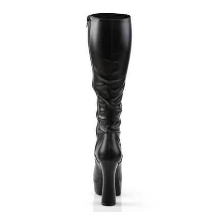 Pleaser Womens Boots ELECTRA-2023 Blk Str Faux Leather