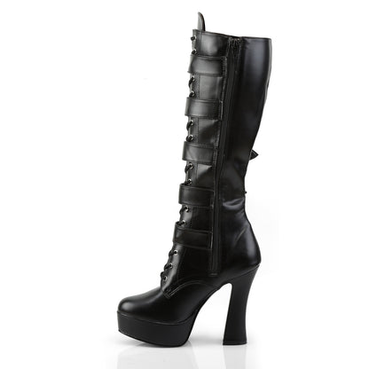 Pleaser Womens Boots ELECTRA-2042 Blk Faux Leather