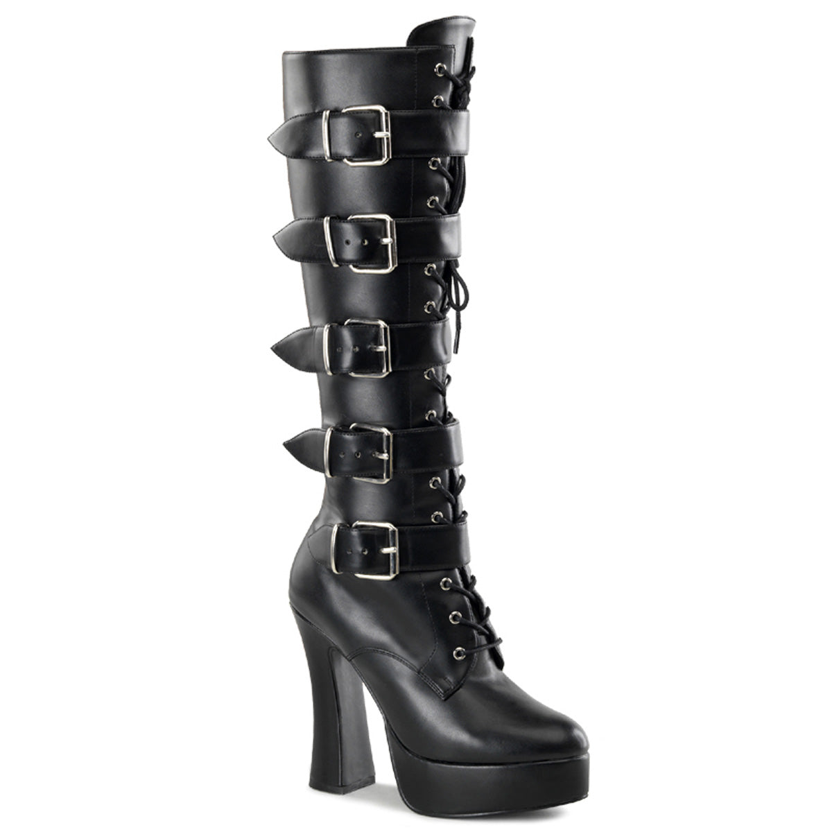 Pleaser Womens Boots ELECTRA-2042 Blk Faux Leather