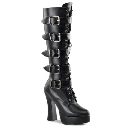 Pleaser Womens Boots ELECTRA-2042 Blk Faux Leather