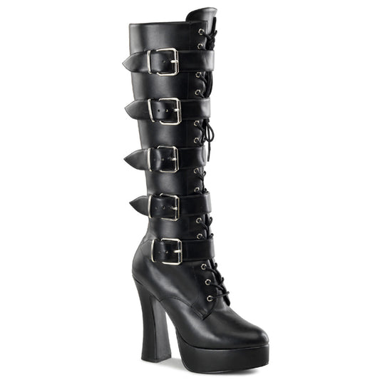 Pleaser Womens Boots ELECTRA-2042 Blk Faux Leather