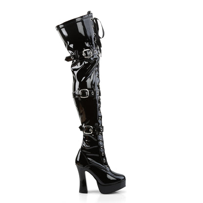 Pleaser Womens Boots. ELECTRA-3028 BLK Str Pat