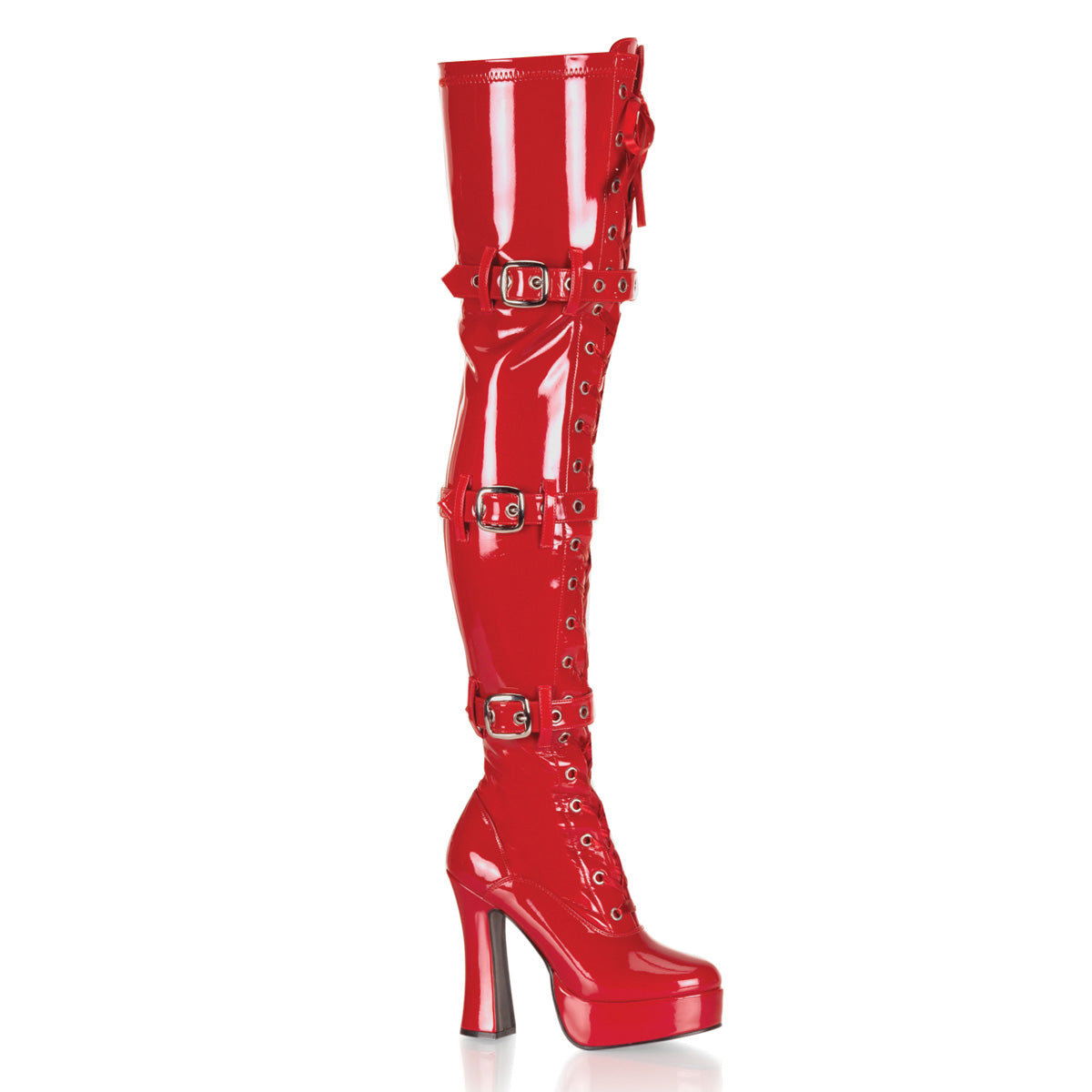Pleaser Womens Boots. ELECTRA-3028 Red Str Pat