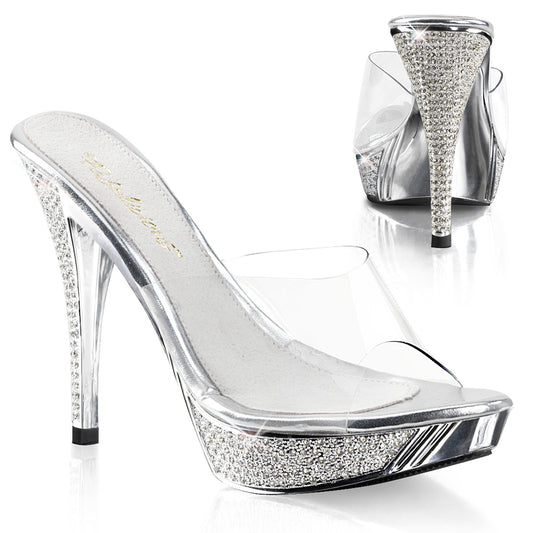 Fabulicious Womens Sandals ELEGANT-401 Clr/Slv Chrome