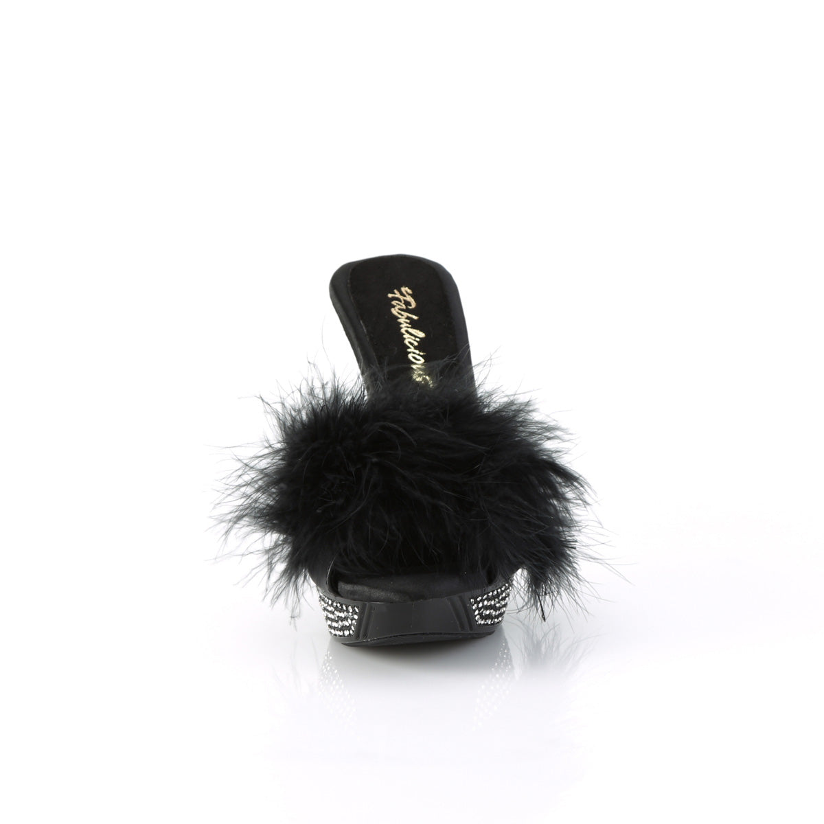 Fabulicious   ELEGANT-401f BLK Marabou-Faux Leder/BLK
