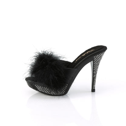Fabulicious   ELEGANT-401f BLK Marabou-Faux Leder/BLK