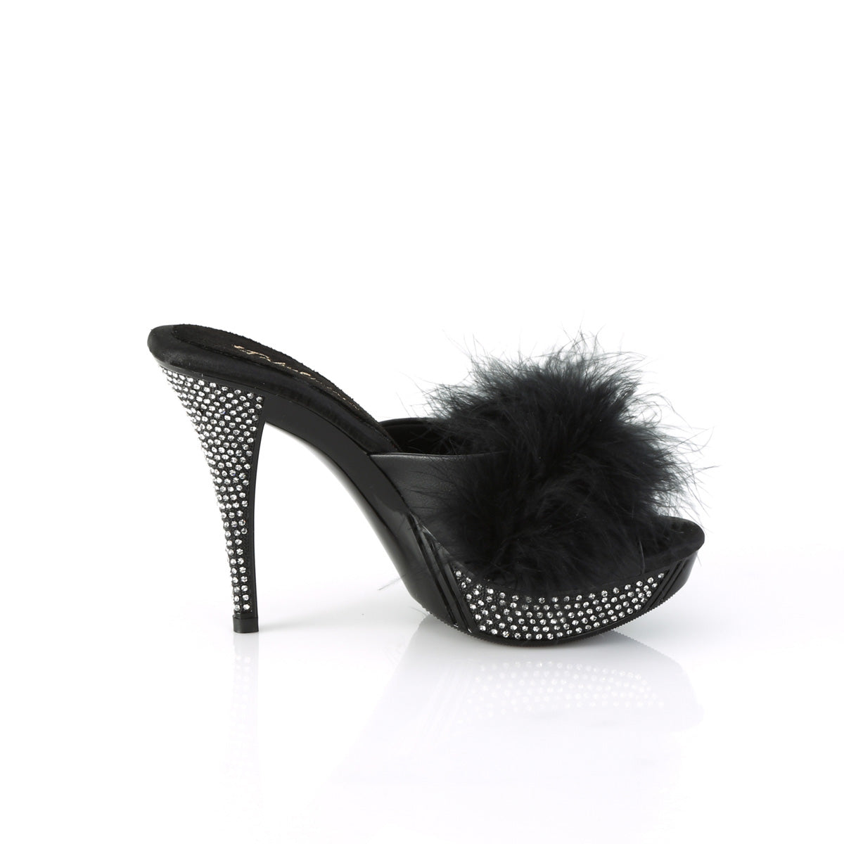 Fabulicious   ELEGANT-401f BLK Marabou-Faux Leder/BLK