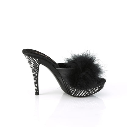 Fabulicious   ELEGANT-401f BLK Marabou-Faux Leder/BLK
