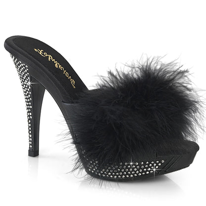 Fabulicious   ELEGANT-401f BLK Marabou-Faux Leder/BLK