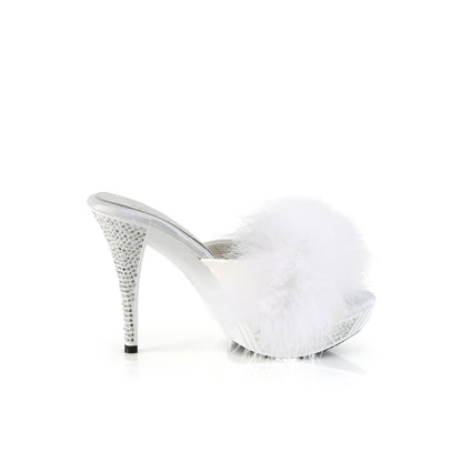 Fabulicious   ELEGANT-401f WHT Marabou-Faux Leder/WHT