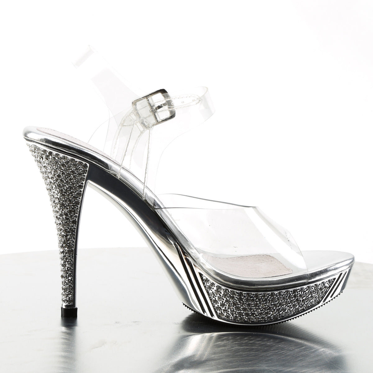 Fabulicious Womens Sandals ELEGANT-408 Clr/Slv Chrome