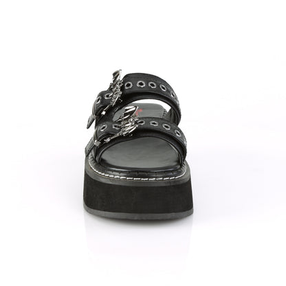 DemoniaCult Frauen Sandalen EMILY-100 BLK Vegan Leder