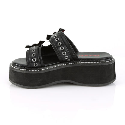 DemoniaCult Frauen Sandalen EMILY-100 BLK Vegan Leder