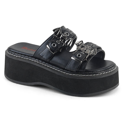 DemoniaCult Frauen Sandalen EMILY-100 BLK Vegan Leder