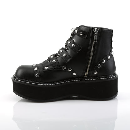 DemoniaCult Womens Ankle Boots EMILY-315 Blk Vegan Leather