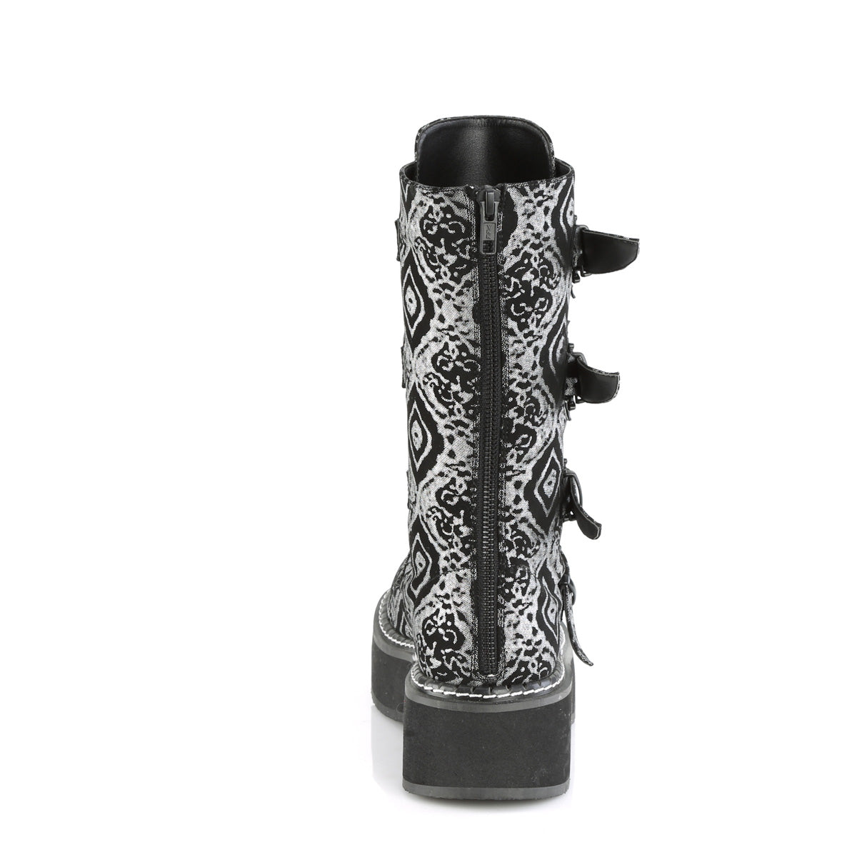 DemoniaCult  Stiefel EMILY-322 BLK-Silver Faux Nubuck Leder