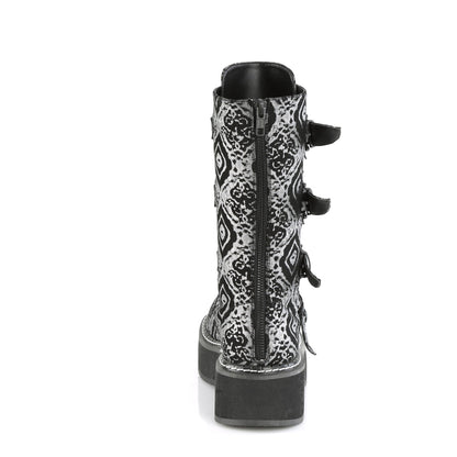 DemoniaCult  Stiefel EMILY-322 BLK-Silver Faux Nubuck Leder