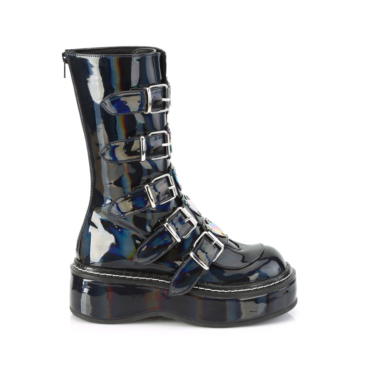 DemoniaCult Womens Boots EMILY-330 Blk Hologram