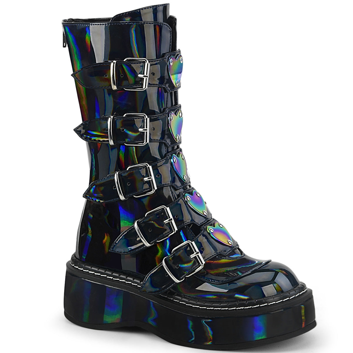 DemoniaCult Womens Boots EMILY-330 Blk Hologram