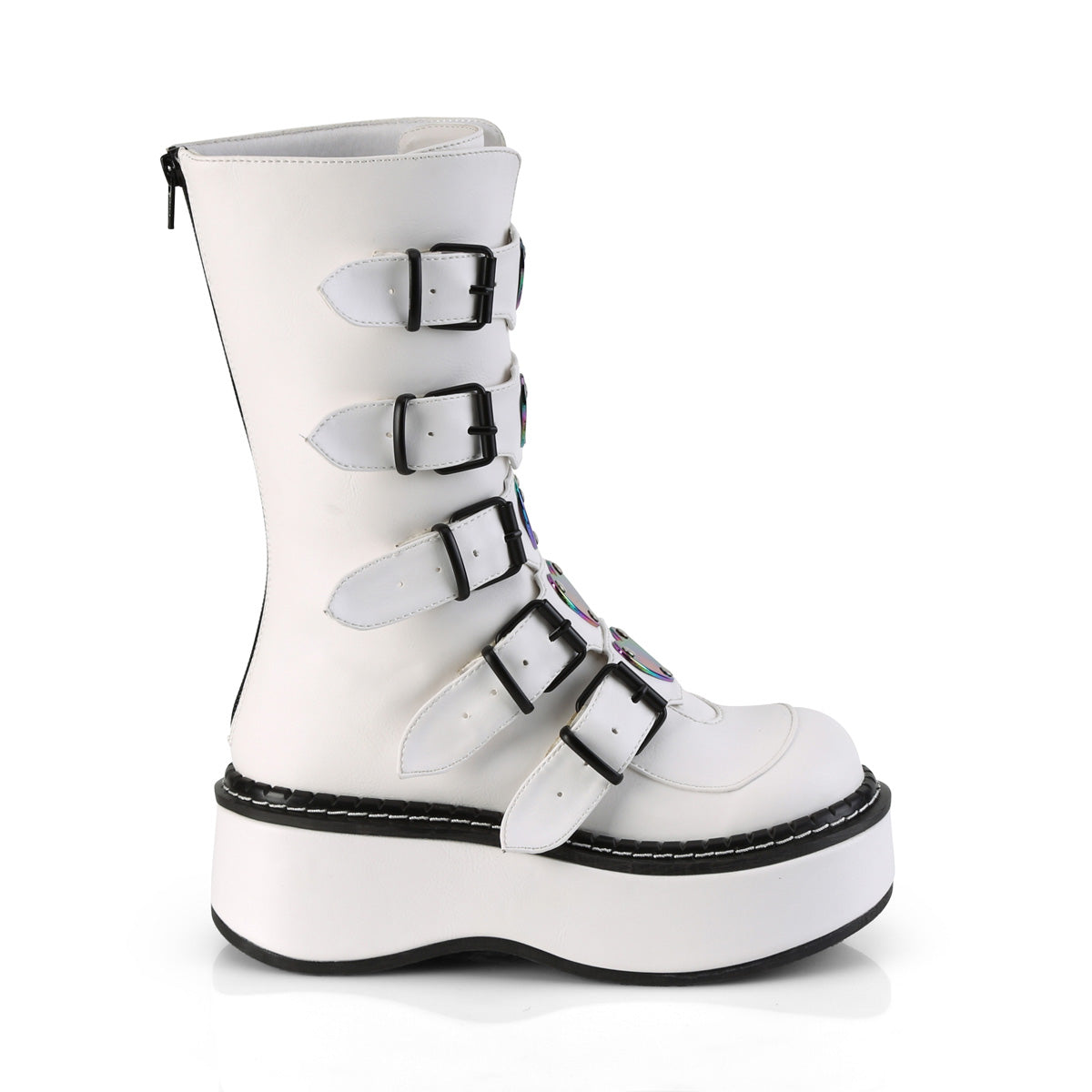 DemoniaCult Frauenstiefel EMILY-330 WHT veganes Leder