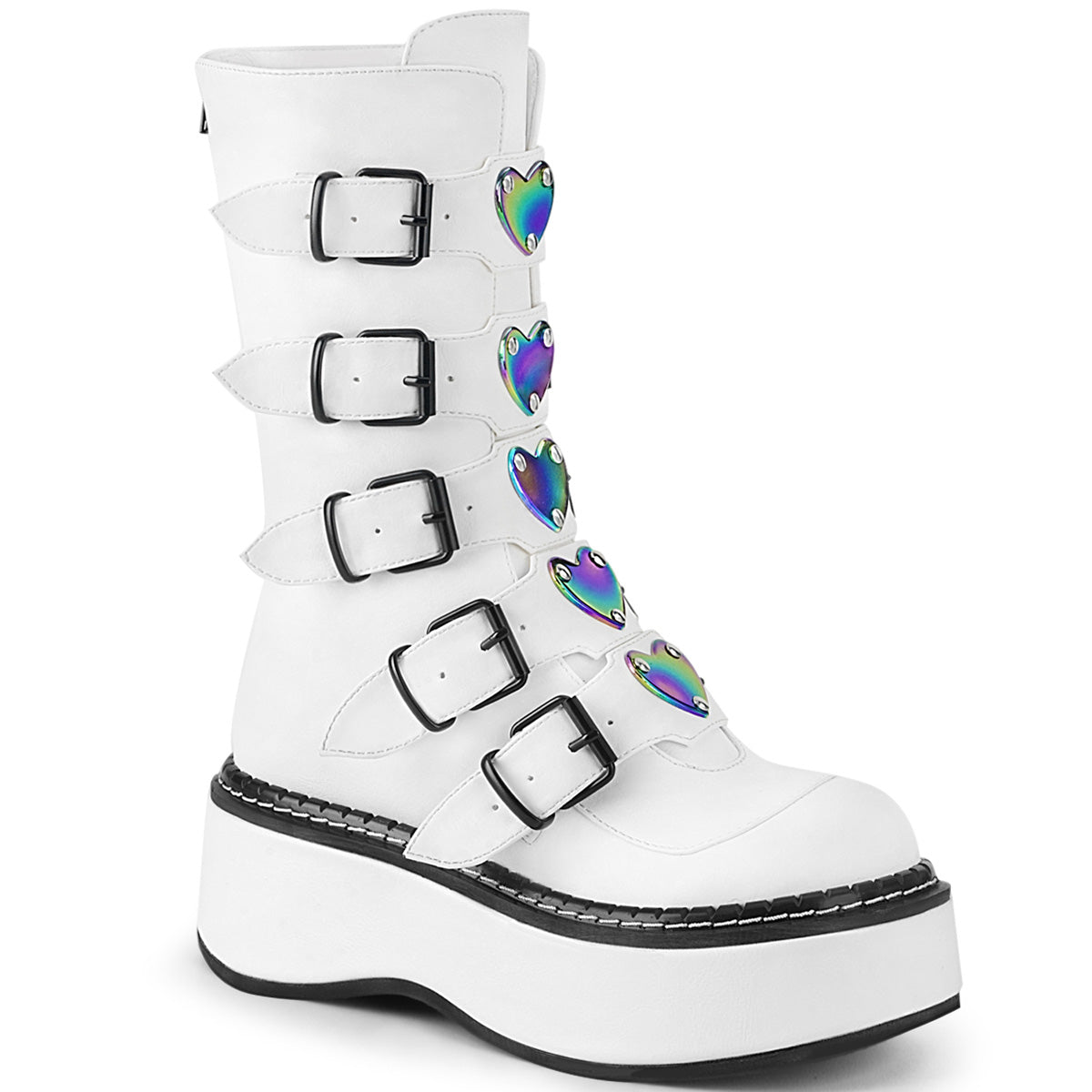 DemoniaCult Frauenstiefel EMILY-330 WHT veganes Leder