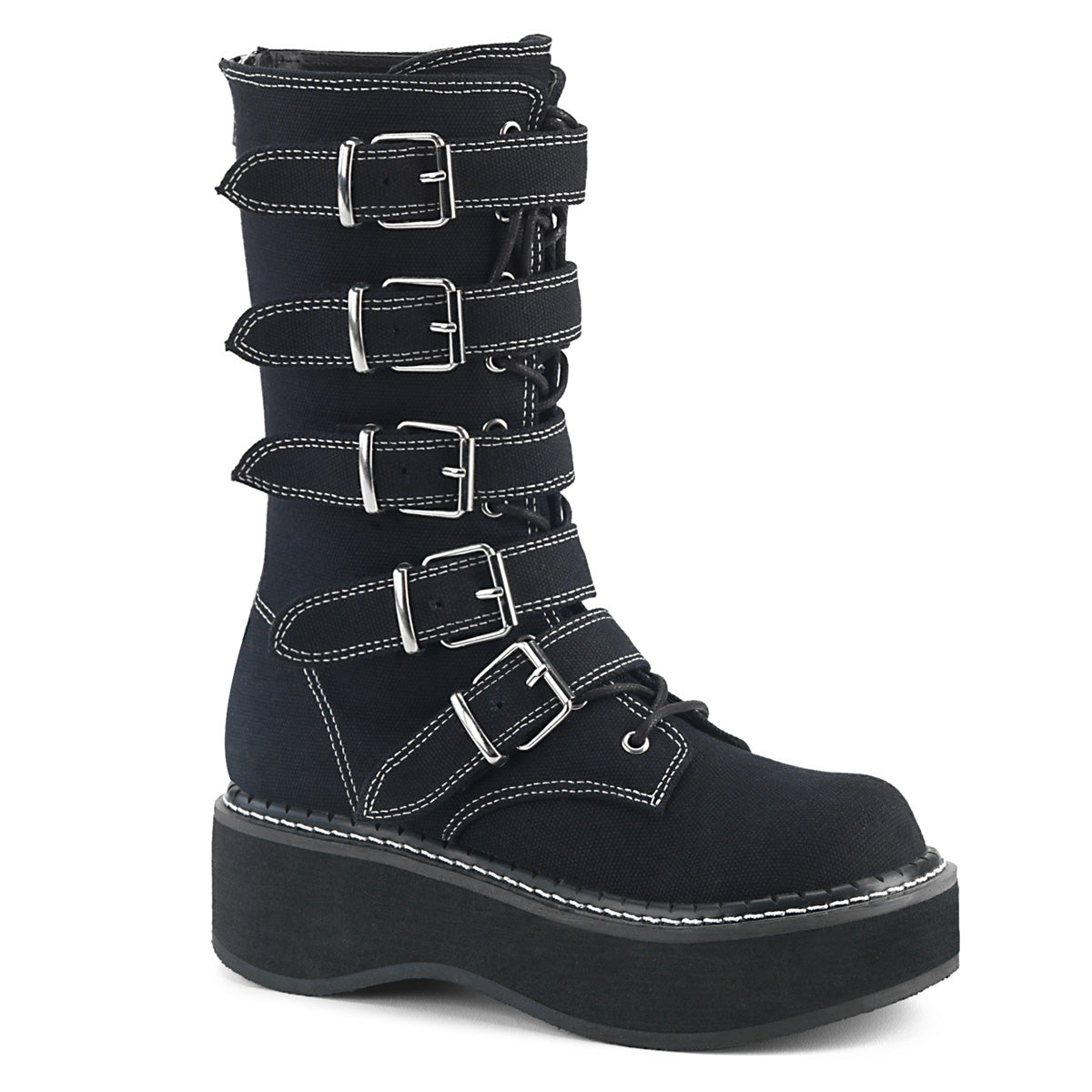 DemoniaCult Womens Boots EMILY-341 Blk Canvas