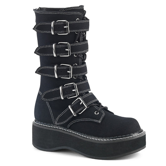 DemoniaCult Frauenstiefel EMILY-341 BLK -Leinwand