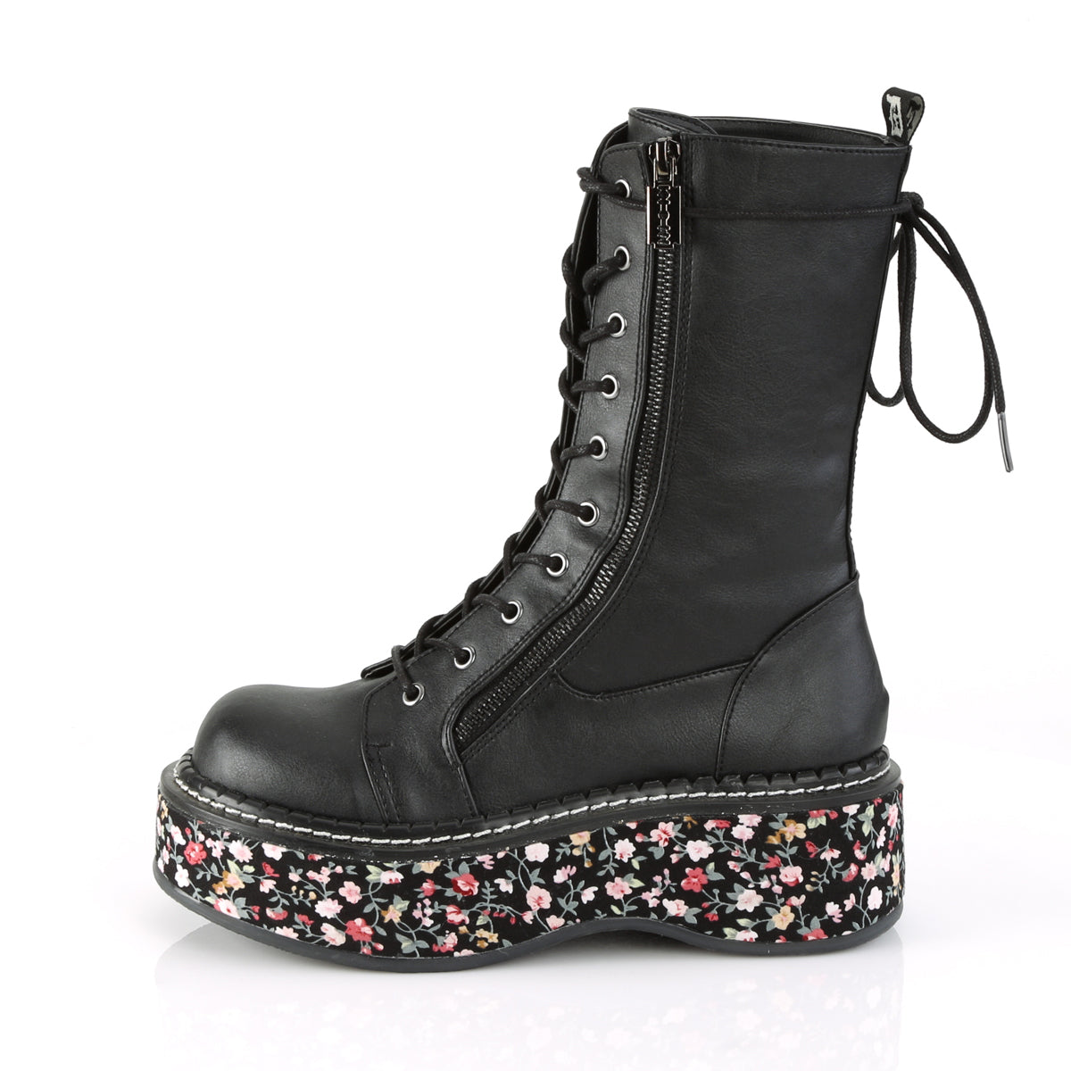 DemoniaCult Frauenstiefel EMILY-350 BLK Veganer Lederfluchstoffstoff