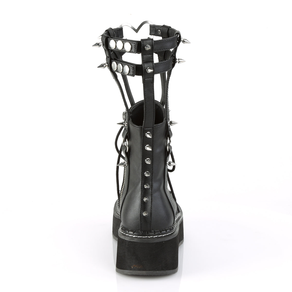DemoniaCult Womens Boots EMILY-357 Blk Vegan Leather