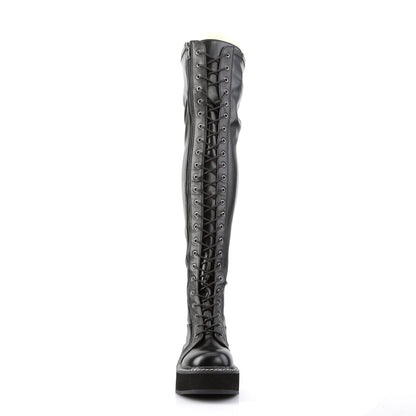 DemoniaCult Frauenstiefel EMILY-375 blk str vegan Leder