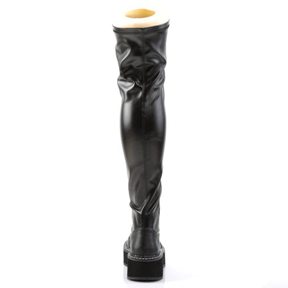 DemoniaCult Womens Boots EMILY-375 Blk Str Vegan Leather