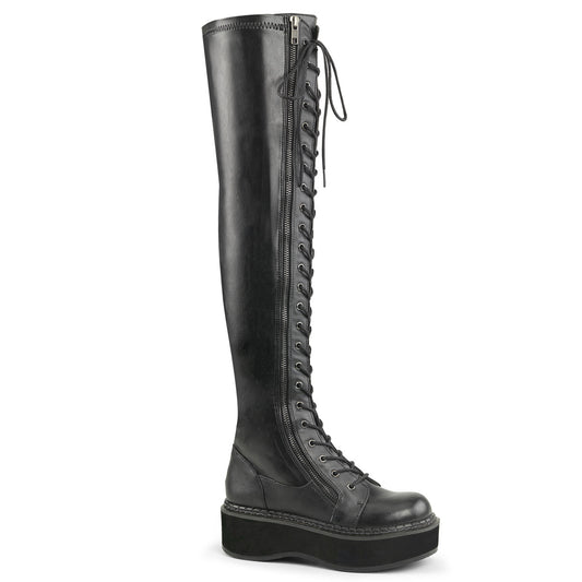 DemoniaCult Frauenstiefel EMILY-375 blk str vegan Leder