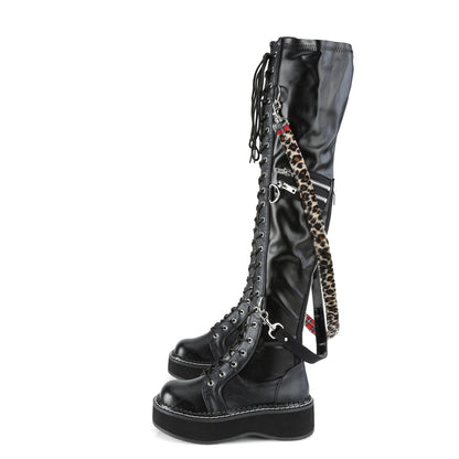 DemoniaCult Frauenstiefel EMILY-377 blk str vegan Leder